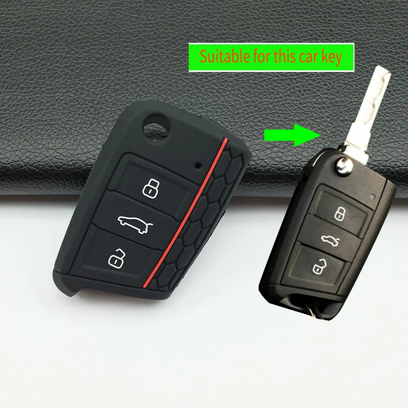 Силиконовый чехол-брелок с 3 кнопками для VW Polo 2016 Golf 7 MK7 Skoda Octavia Combi A7 сумка ключей