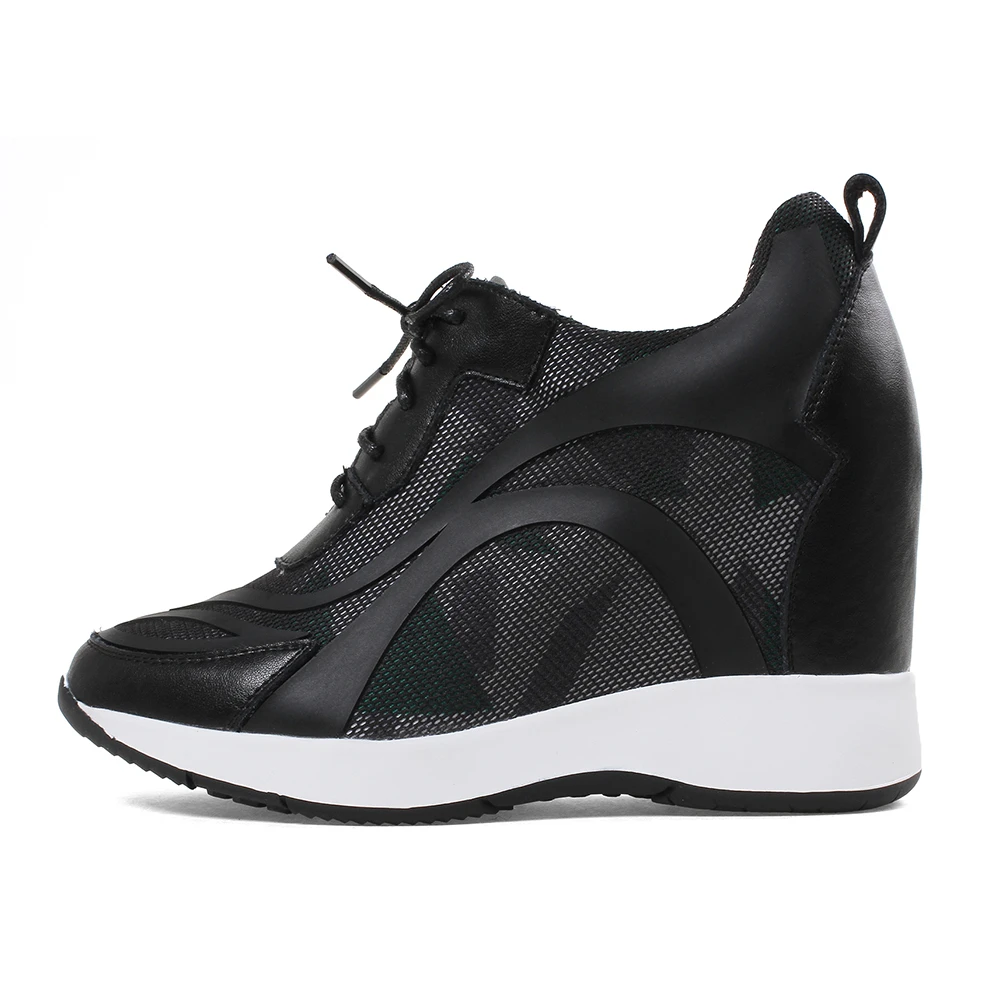 Doratasia Dentelle Sneakers blanc 2019 Mode Hauteur Qualité Fille Véritable Chaussures En 32 Croissante Taille Noir Automne 40 Cuir up Femmes Femme Grande 48xwprq4