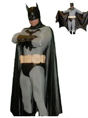 

Classic Batman Costume Spandex Zentai FullBody Superhero Batman Male Mens Adults costume with cape and mask free shipping
