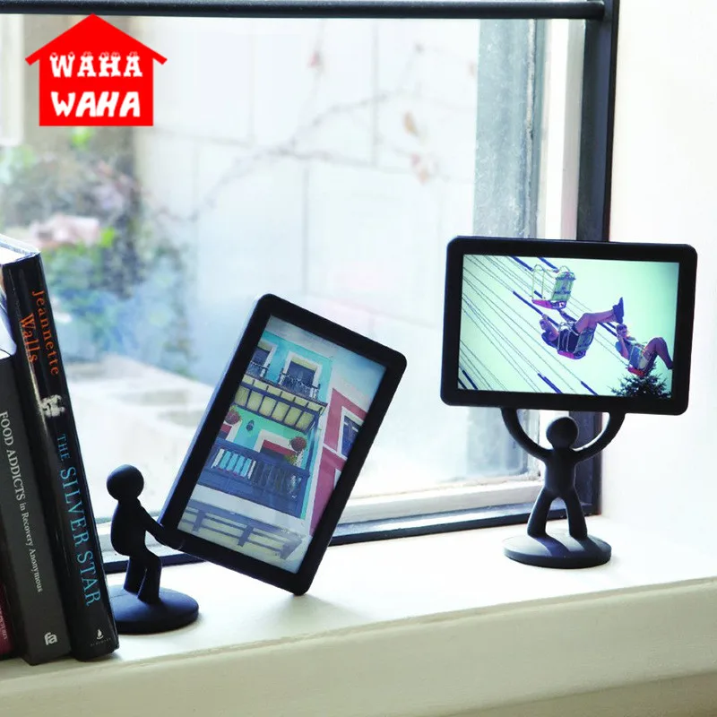 

6 Inch Creative Photo Frames Black Plastic Poster Display Stand Rack 6 Inch Frame Desktop Frame Photo Frame Gift for Friend