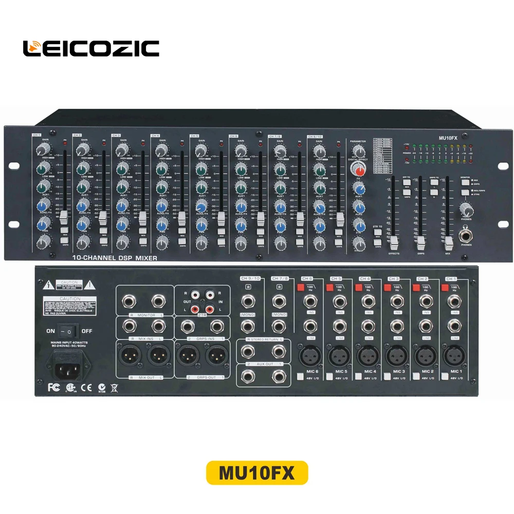 Leicozic Professional sound Audio Mixer MU10FX Professional sound