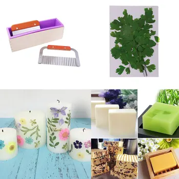 

Rectangle Silicone Loaf Mold with 2pcs Soap Cake Cutter 1 pack dried leaves