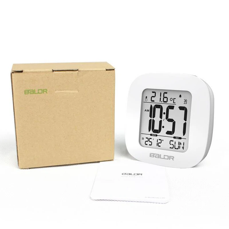 Мини прикроватный Повтор цифровой будильник с ЖК-дисплеем Температура Календарь дни недели и дата подсветка батарея питание дорожные часы