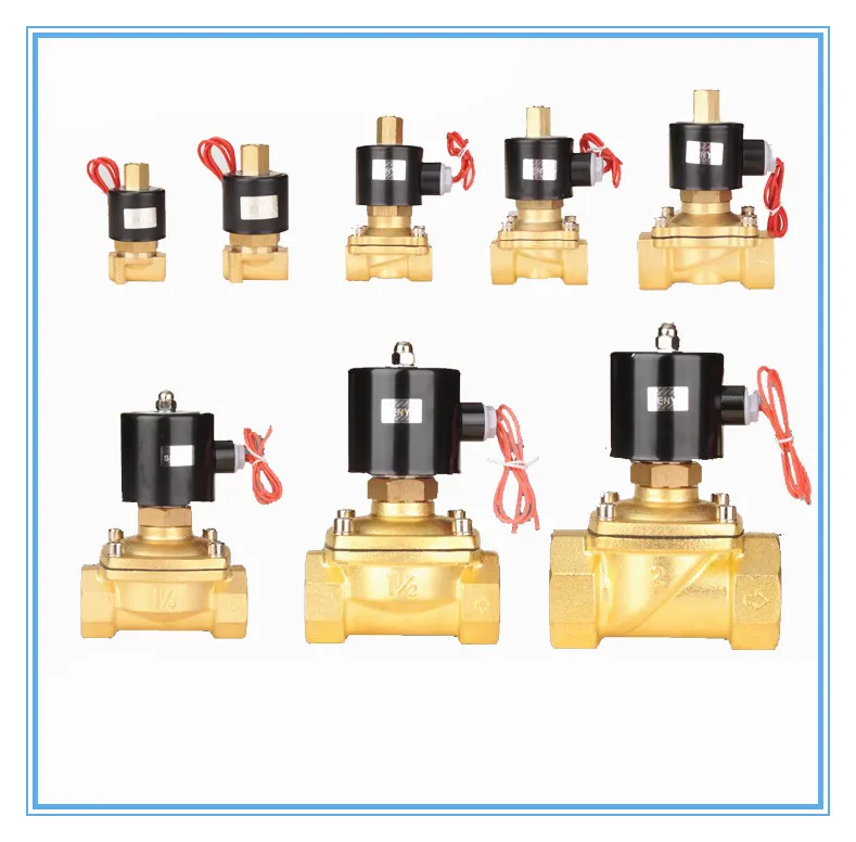 220 V 24 V 12 V 2 Way 1/" 1/4" 3/" Женская резьба газовая вода пневматический Электрический электромагнитный клапан масло 2W-025-08K провод свинцового типа N/O