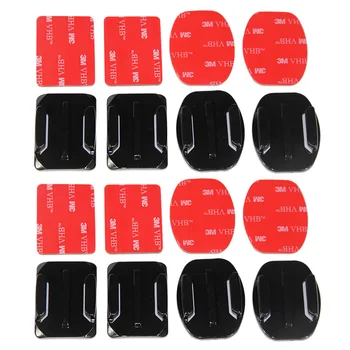 16pcs/Lot Flat Curved Base Mount 3M VHB Adhesive Stickers For GoPro Hero 8 7 6 5 4 Xiaomi yi 4K SJCAM SJ4000 EKEN Accessory Set