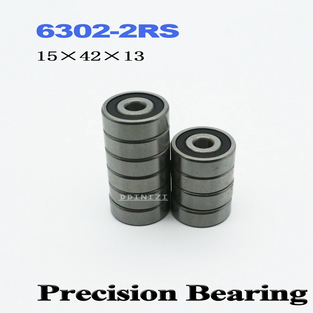 

6302RS Bearing ABEC-3 15*42*13 mm Deep Groove 6302-2RS Ball Bearings 6302RZ 180302 RZ RS 6302 2RS EMQ Quality (4 PCS)