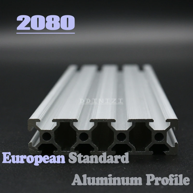 2080 CNC угловые кронштейны Европейский стандарт анодированный линейный рельс алюминиевый профиль Экструзия 2080 для DIY 3D принтер