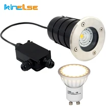 Светодиодный наземный светильник 5 Вт 12 в 85-265 в GU10 светодиодный Ландшафтный Точечный светильник s водонепроницаемый IP67 садовый шаговый светильник& Gland IP Box