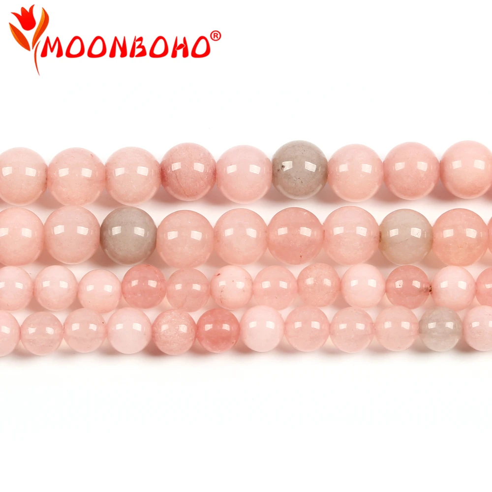 MOONBOHO 6 мм розовые сверкающие бусины натуральный камень для изготовления