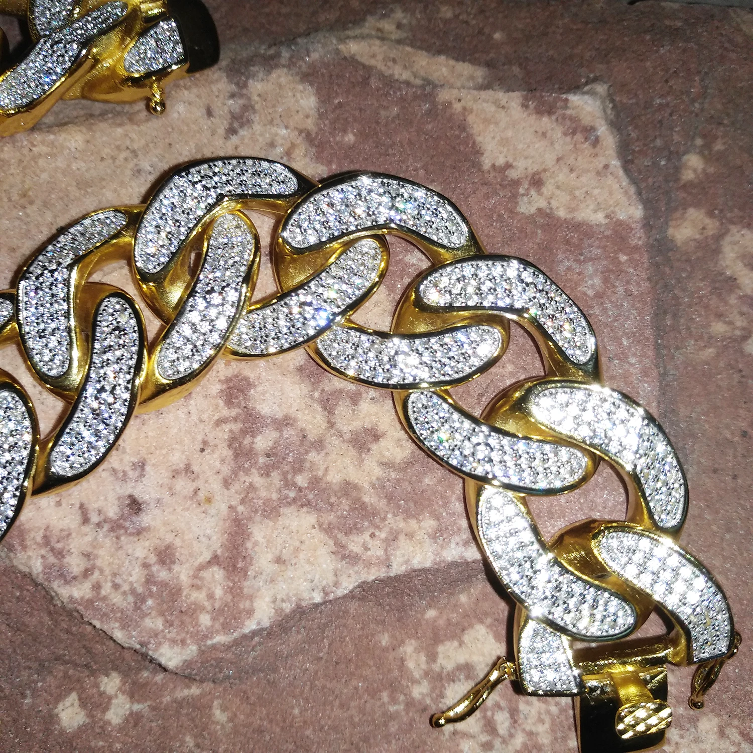 VANAXIN, 925 пробы, серебряное ожерелье и браслеты, ювелирный набор в стиле панк для мужчин, Большое тяжелое ожерелье, AAA, Iced CZ, побрякушки, побрякушка в стиле хип-хоп