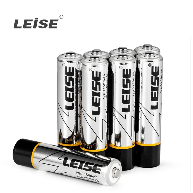 Leise 12 шт AAA 1150 mAh аккумуляторная батарея 1 2 v nimh 3a с чехлом для