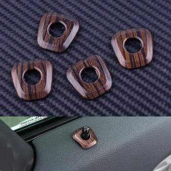 

4pcs/set Car Interior Door Lock Knob Pin Cover Button Trim Wooden Pattern fit for BMW X1 F48 2016 2017 2018 2019