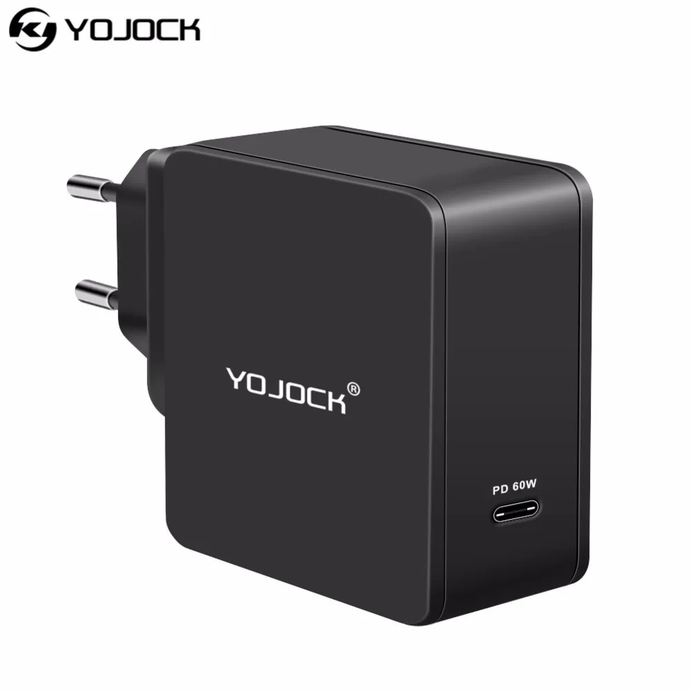 Yojock 60W USB Type-C Wall Charger Power Adapter with Power Delivery for Apple MacBook/iPhone X/8 P