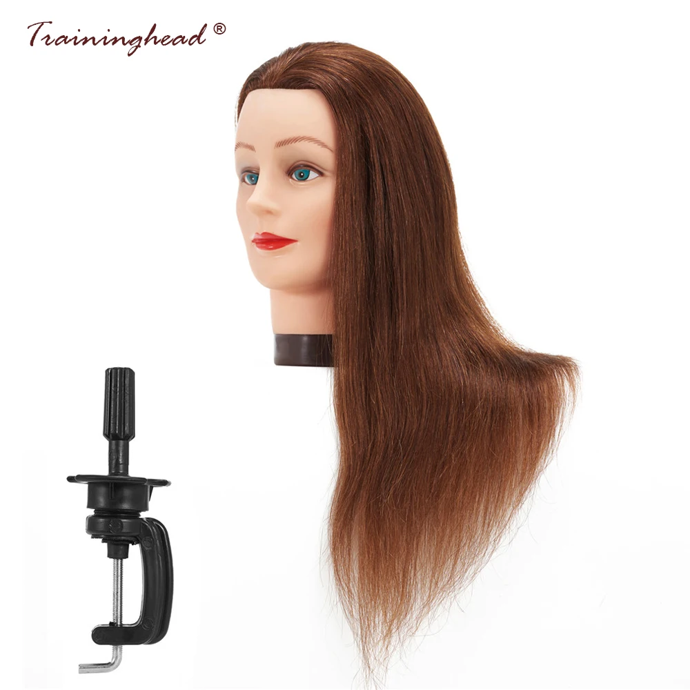 Traininghead 24 26" Human Hair Mannequin Head For Wigs Realistic