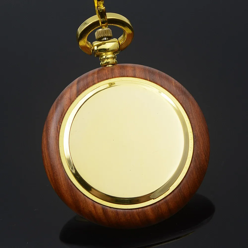 Shuhang Брендовые Часы Деревянный корпус японский кварцевый механизм Мужские Женские карманные часы с золотой цепочкой роскошные деревянные