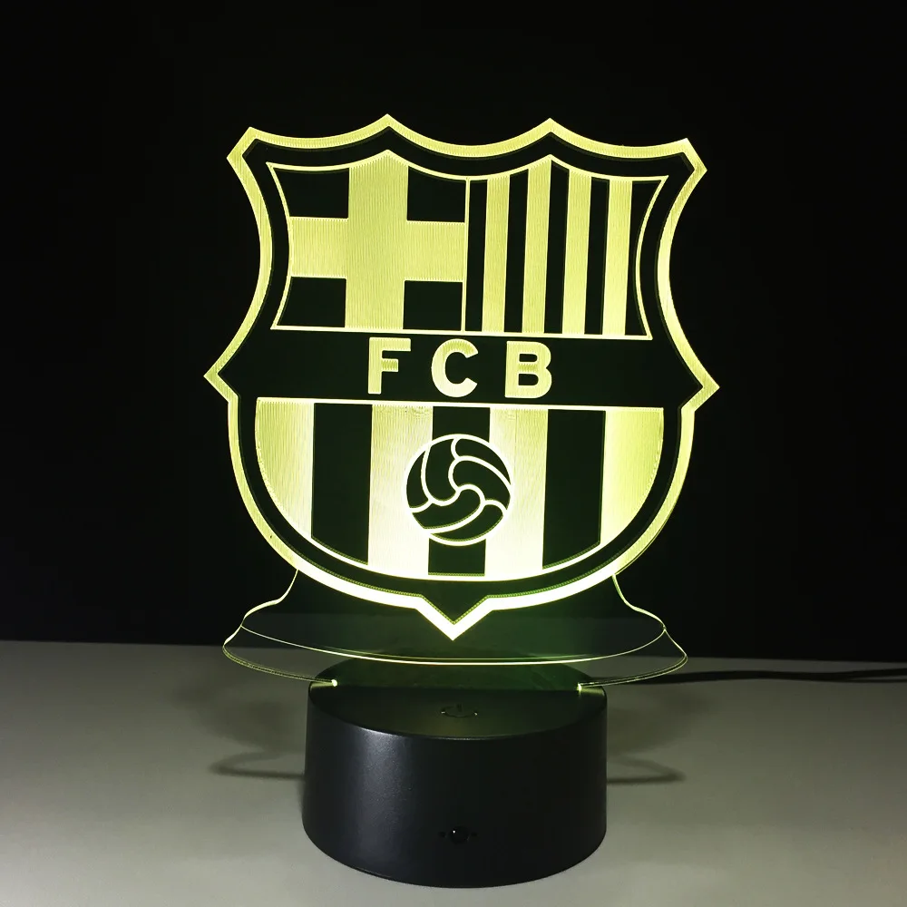 

Football Club Team FCB Night Light Football Club 3D Illusion Table Lamp Colors Changing Luminaria Touch Lights Drop Shipping