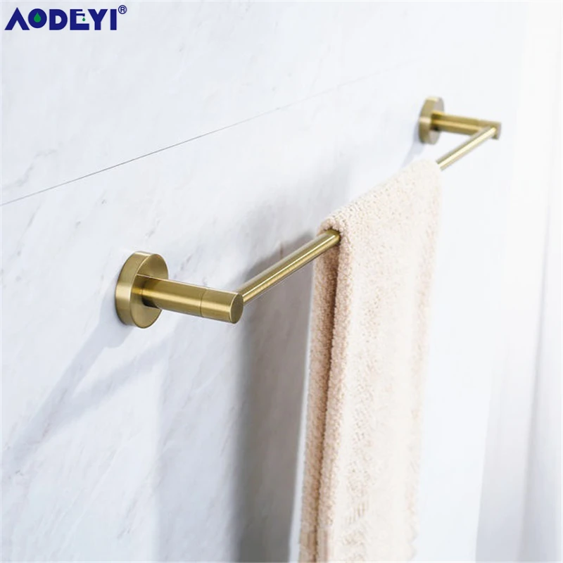 Bathroom Hardware Set Brushed Gold Robe Hook Towel Rail Rack Bar Shelf Paper Holder Wall Mount Bathroom Accessories SUS 304