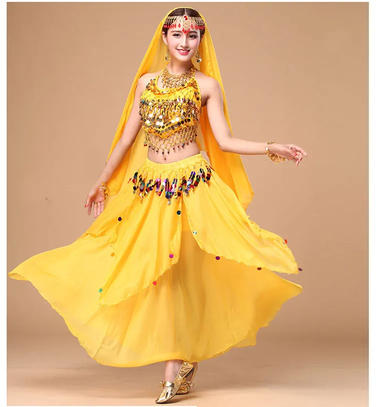 3 шт. производительность Живота Танцы костюм Болливуд костюм Индийский платье живота Танцы платье женские Костюмы для танца живота костюм