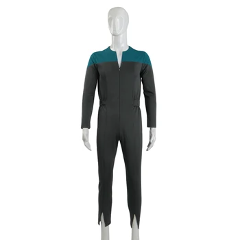 

Star Deep Space Nine Commander Sisko Duty Uniform Jumpsuit Blue Cosplay Costumes Halloween Party Prop