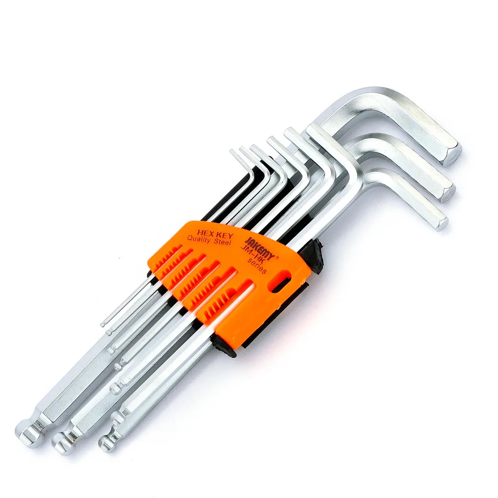 

JAKEMY JM-HK2 9 in 1 Hex Key Set Durable Chrome Vanadium Ball Ended Allen Key Wrench Set L-Type Wrench Hexagon Mechanic Tool Set