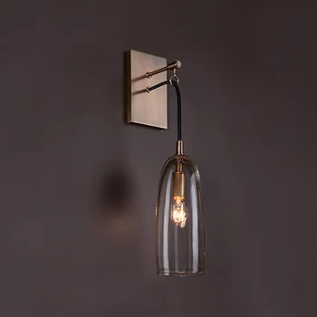 

Postmodern Simple Copper Bedroom Bedside LED Glass Wall Lamp Northern Europe Living Room Aisle Stairs Deco Wall Light Fixtures