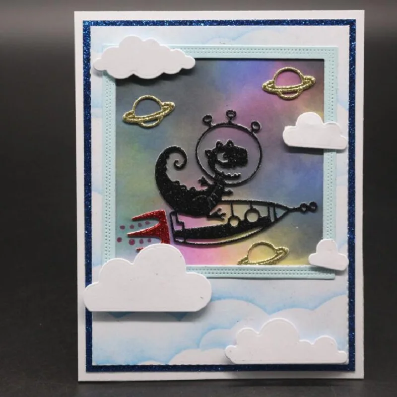 

Dinosaur rocket metal paper craft stencil dies for scrapbooking albulm card making birthday decoration embossing stamps tool
