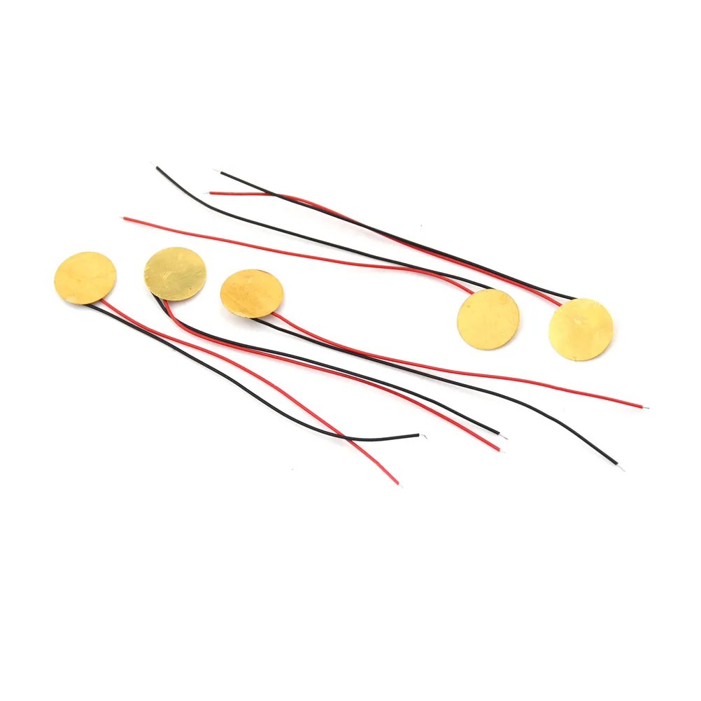 Best 20PCS LOT 15mm Piezo Elements Sounder Sensor Trigger Drum Disc + wire copper New Arrival