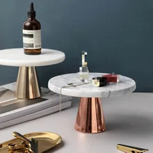 Натуральный мрамор поддон торт десерт высокие ноги тарелка Свадьба День рождения десерт дисплей полка украшение десерт лоток металлическая основа