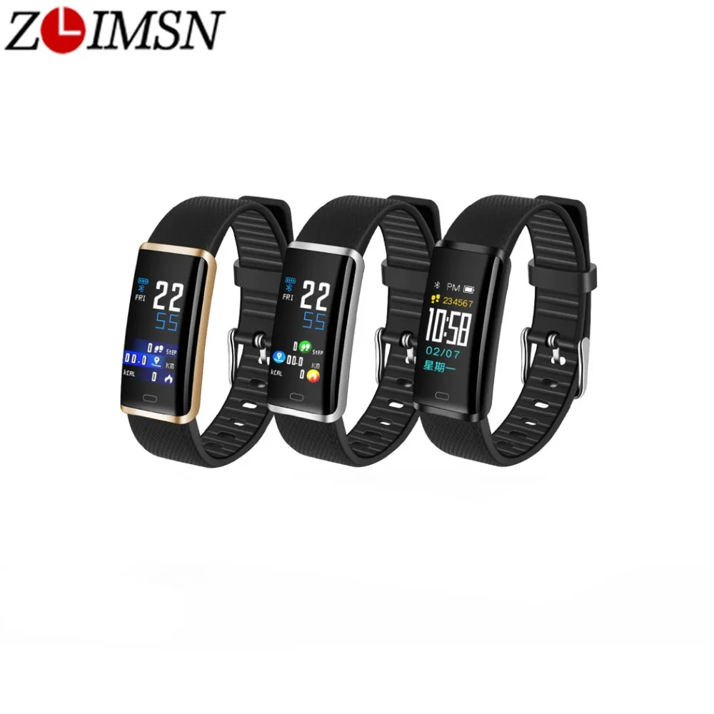 

ZLIMSN Smart Bracelet Instant Message Caller ID Fitness Tracker Wrist Waterproof LED Touch Screen Heart Rate Monitor Android IOS