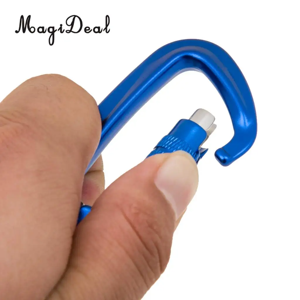 MagiDeal Portable 500KG Auto Locking Carabiner Rotating Ring Outdoor Keychain Hook for Climbing Camping Fishing Hiking Traveling