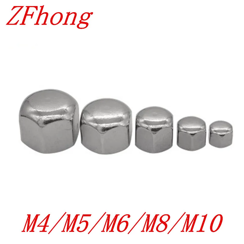 10-SS M4-0.7 ACORN HEX CAP NUTS METRIC TYPE A2 STAINLESS STEEL 4MM HARDWARE 
