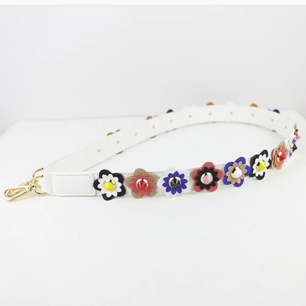 2018 fashion Flower Women Bag Strap Boho Style Summer PU Straps For Bags Elegant Lengthened Replacement Shoulder Straps