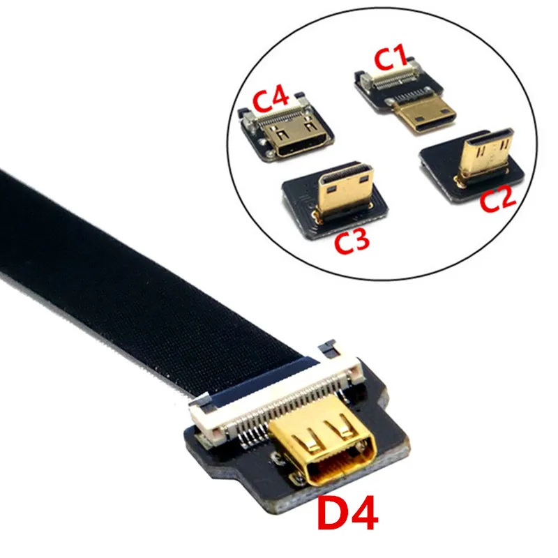 FPV Micro HDMI Female to Mini HDMI FPC Flexible Flat Cable fpv Flat Cable for GOPRO Multicopter Aerial Photography