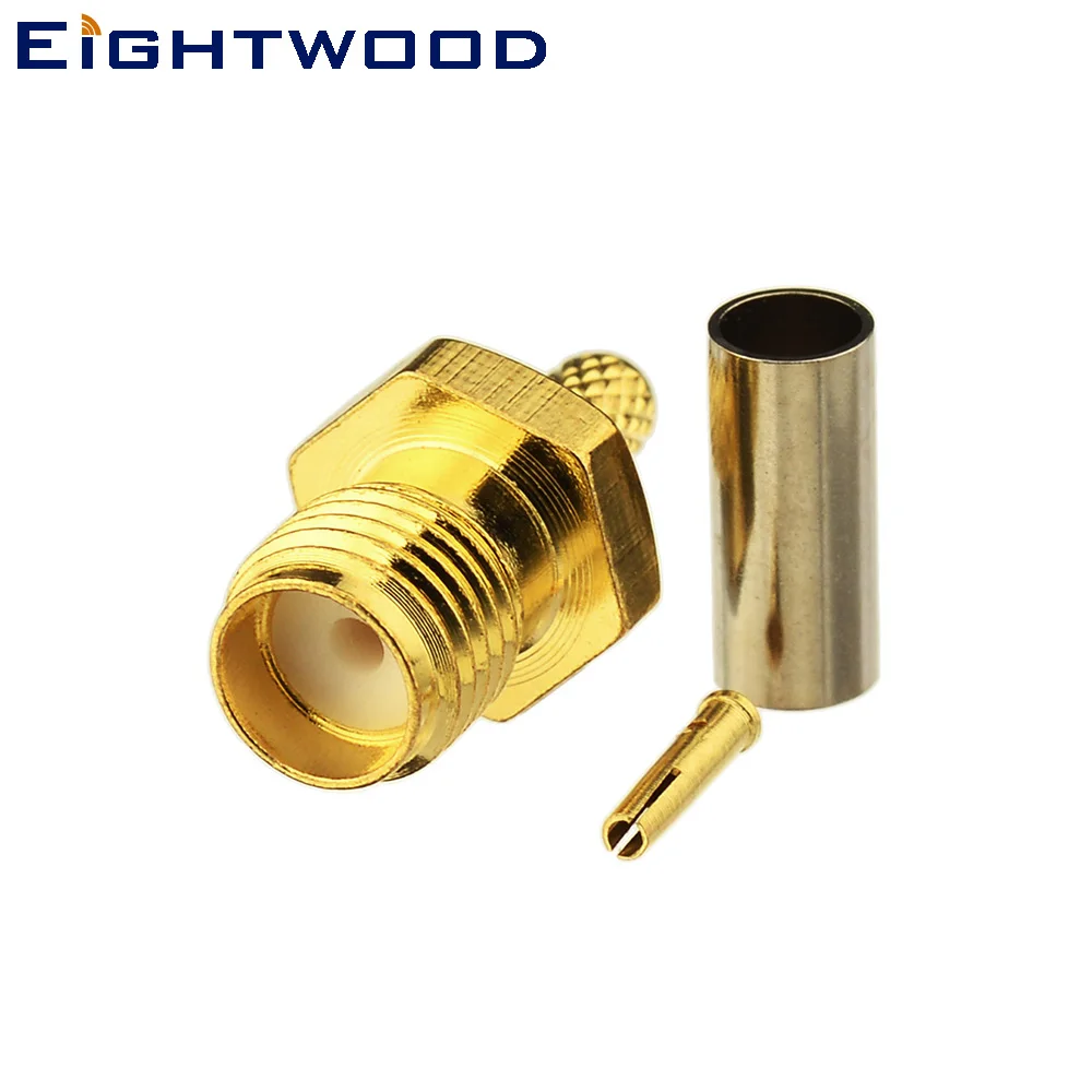 Eightwood обжим SMA Jack женский RF коаксиальный разъем адаптера для LMR100 RG174 RG316 RG-188A прямой