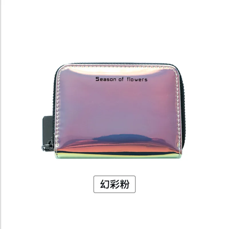 Кошелек голографический кошелек Лазерная Женская голограмма клатч модная сумка на плечо - Цвет: Розовый