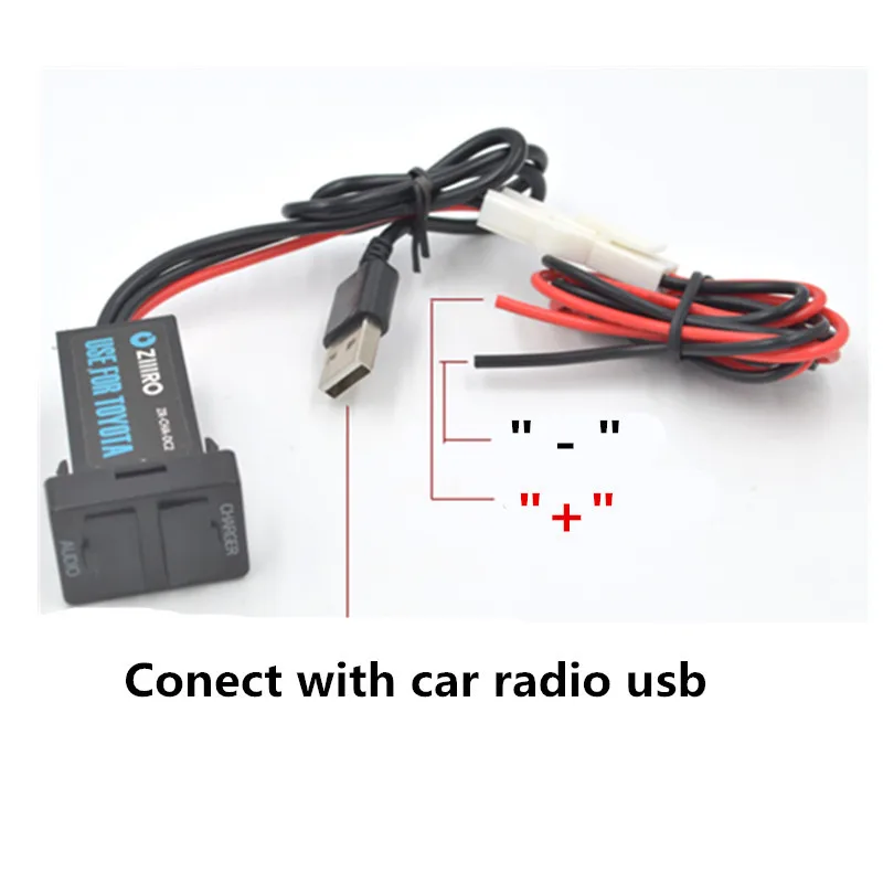 Автомобильный интерфейс двойной USB зарядное устройство разъем адаптера и USB аудио MP3 вход для Toyota Camry Corolla Yaris RAV4 Reiz Cruiser