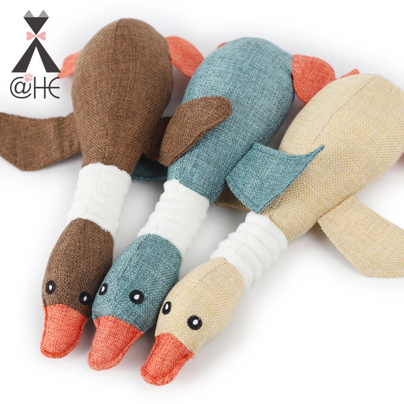 

@HE Pet Toy Animal Shape Duck Sound Chew Three Colors Interactive Toys 31cm