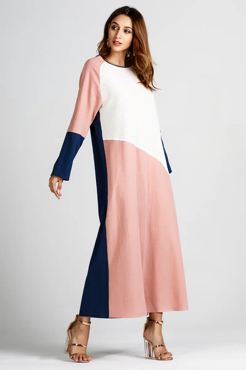 

Casual Muslim Abaya Maxi Dress Kimono Long Robe Gowns Loose Style Plus Size Jubah Ramadan Middle East Islamic Clothing Z83054