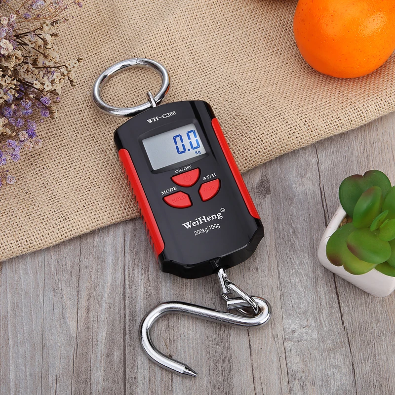 Industrial 200kg/100g Portable Digital Crane Scale Heavy Duty Hanging Hook Scale Electronic Balance Fishing weight