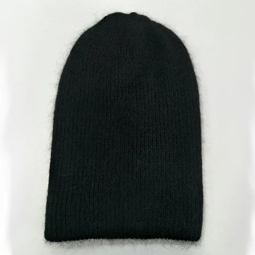 BEFORW Красное вино Белое синее кофе Серый шапка женская Кролик Мех Beanie шапки женские зимние вязаный шерстяной Шапка женскаяОсенние дамы шапки женские зимние кепка - Цвет: black