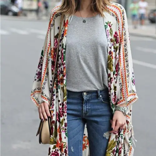 Women-Floral-Print-Chiffon-Loose-Shawl-Kimono-Cardigan-Top-Cover-up-Shirt-Blouse