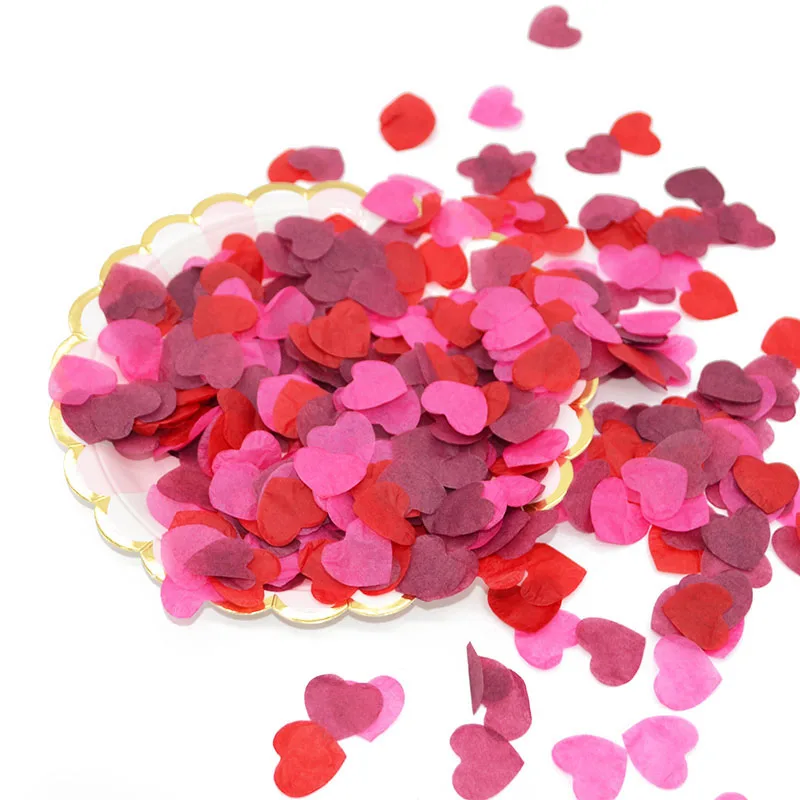 1000Pcs/bag Tissue Paper Heart Confetti Wedding Throwing Supplies Balloon Filling Confetti Valentine