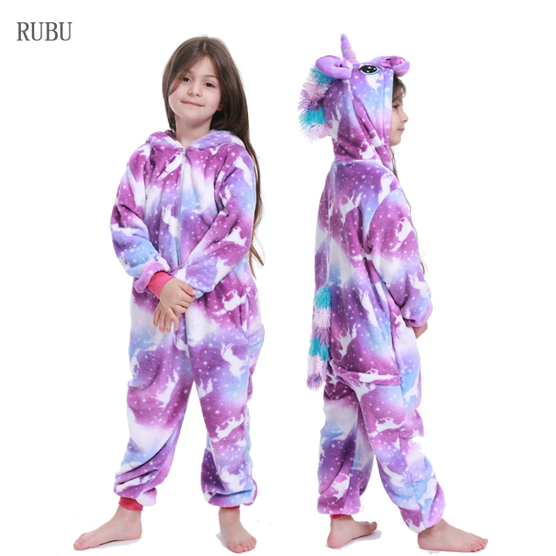 Пижамы кигуруми с единорогом; детские пижамы с животными для мальчиков и девочек; костюм для малышей; Детские пижамы с единорогом; комбинезоны; зимняя одежда для сна