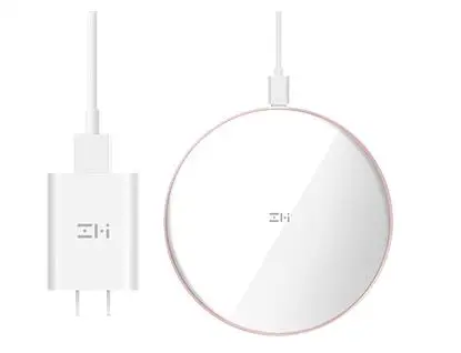 Оригинальное Беспроводное зарядное устройство Xiaomi ZMI для MIX 2 S/iPhon/Galaxy и т. д. умный выходной кабель type-C в подарок быстрое зарядное устройство QC 3,0 18 Вт - Тип штекера: white