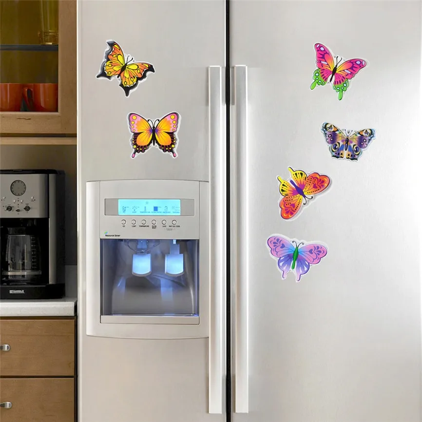6Pcs Refrigerator Stickers Of Stone Painted Bird Series Wall