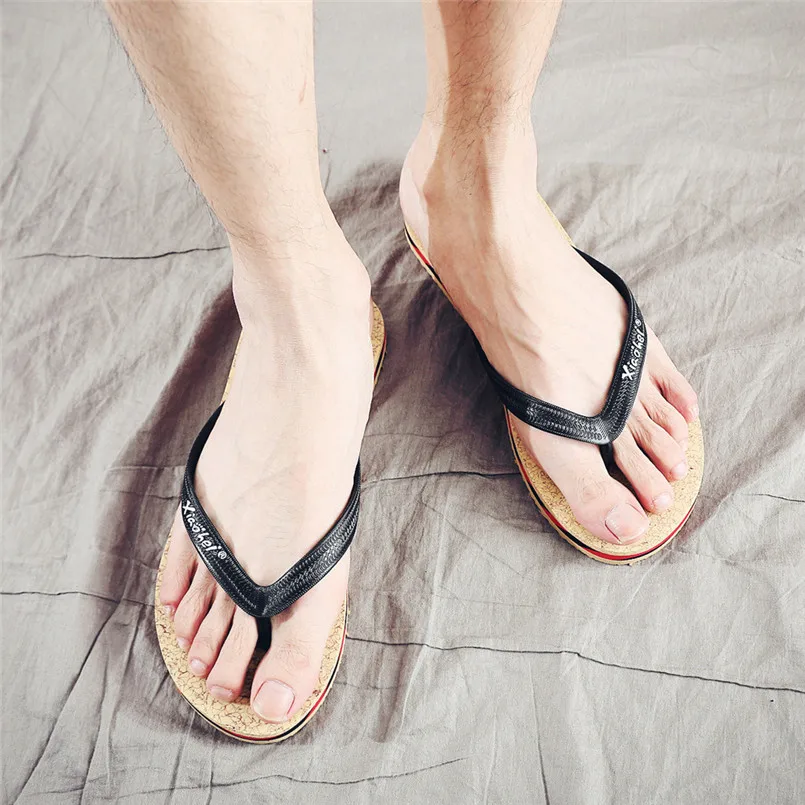 Summer Men Flip Flops Non-Slip Flat Outdoor Beach Bathing Slippers Home Slippers Shoes Mans footwear terlik kapcie Slides 40jy18