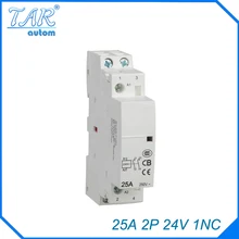 Din rail household AC contactor 25A 2P 1NC 24V Household contact module Din Rail Modular contactor Din rail household AC contactor 25A 2P 1NC 24V Household contact module Din Rail Modular contactor