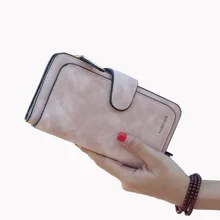 New Brand Leather Women Wallet High Quality Design Hasp Solid Color Card Bags Long Female Purse 4 Colors Ladies Clutch Wallet