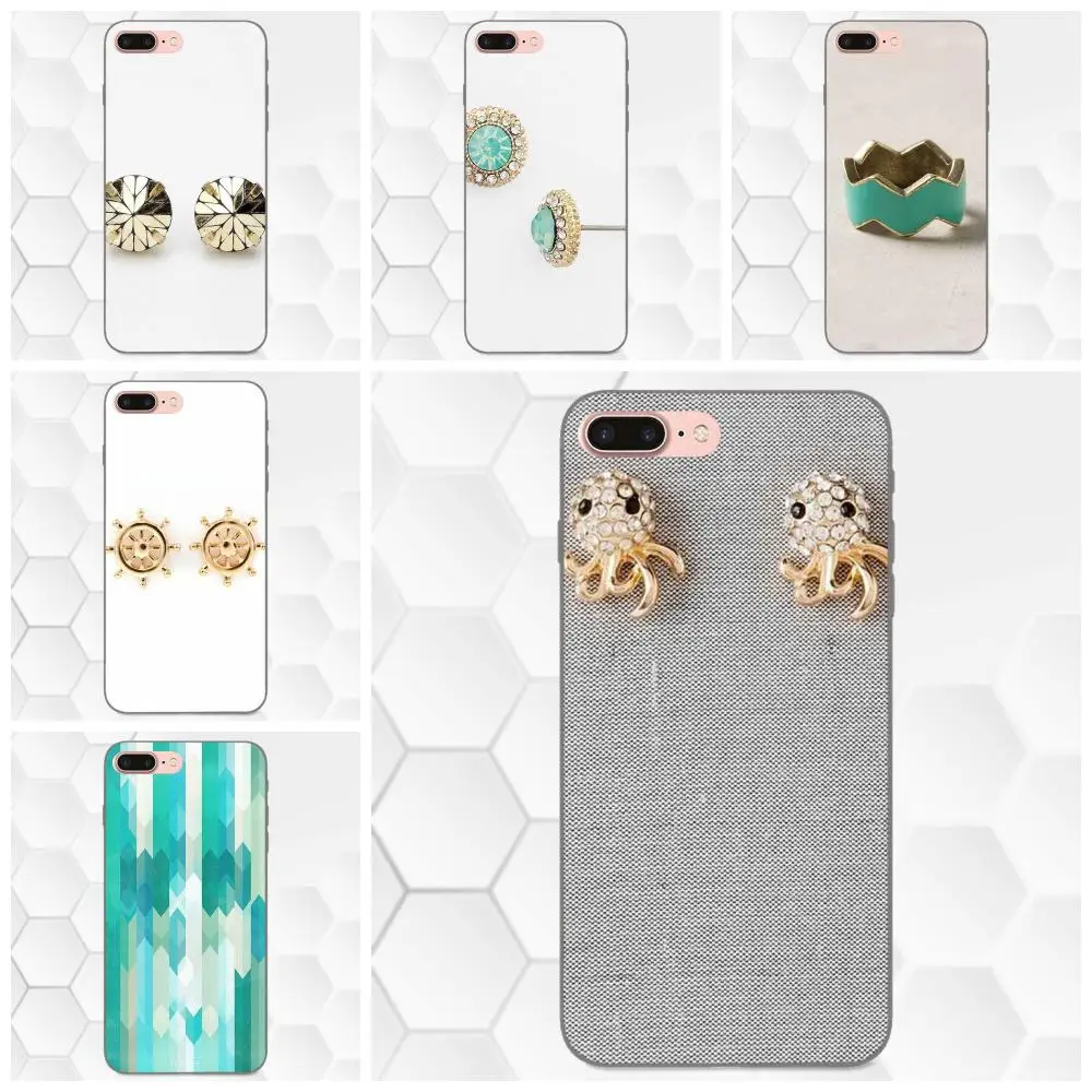 Мягкий чехол из ТПУ для Apple iPhone 4 4S 5 5S SE 6 6S 7 8 Plus X XS Max XR Water Mint Chevron Arrow|Бамперы| |