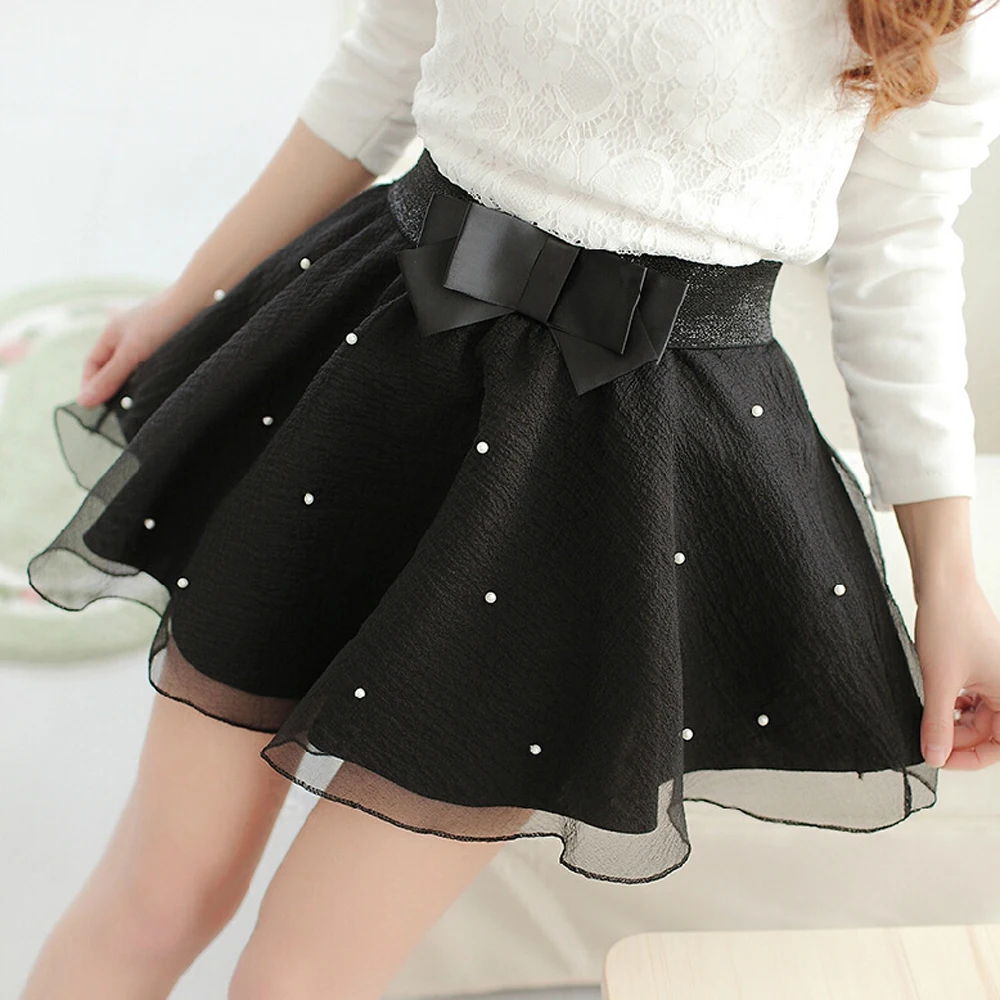 

2018 New Women Tutu Pleated Organza Bow Knot Umbrella Skirt Bust Lei Mesh Gauze Mini Tulle White Black Skirts